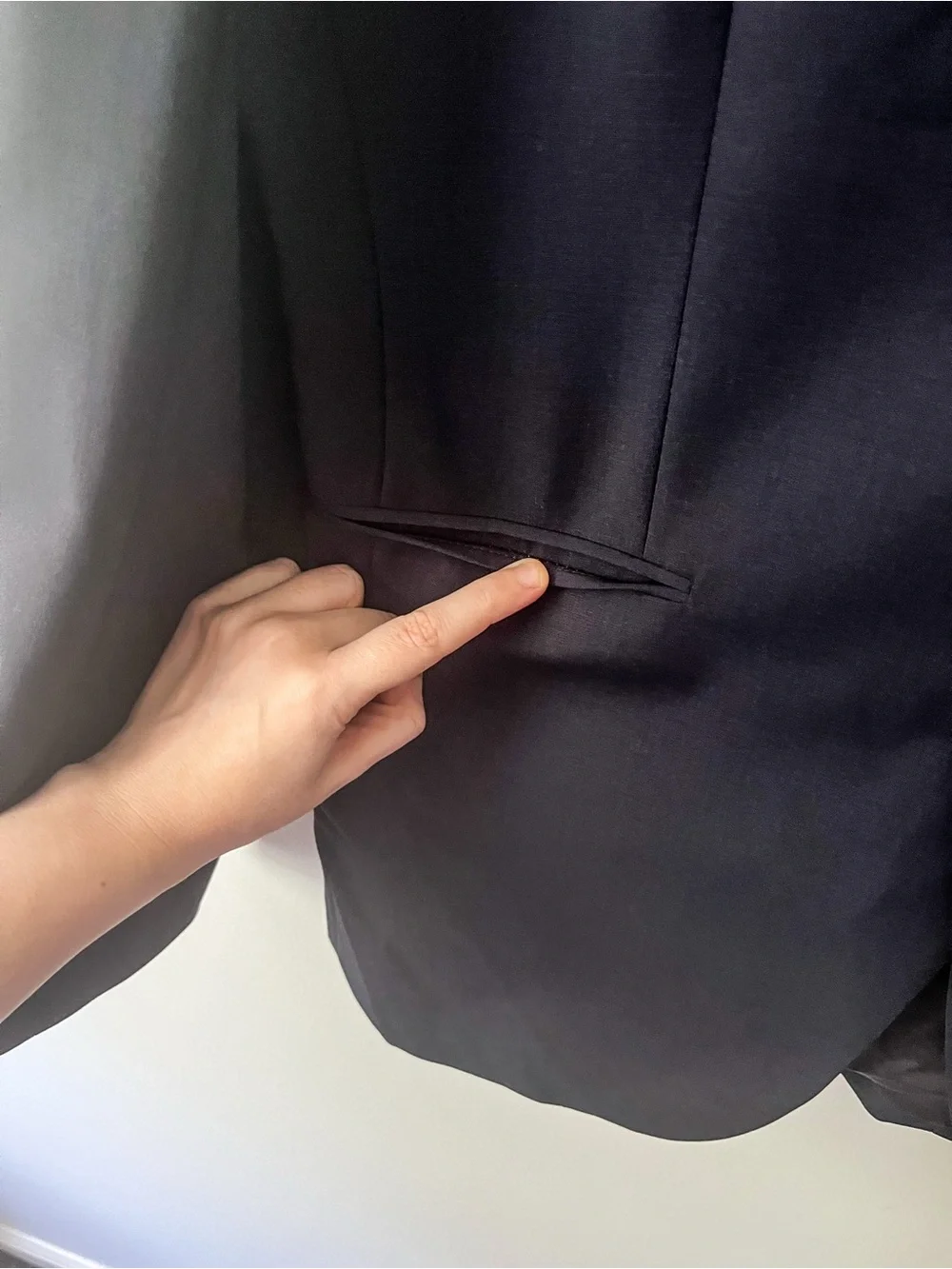 Reiss Hope Wool Blend Notch Lapel 2 Button Travel Blazer Stretch Navy Blue 38S